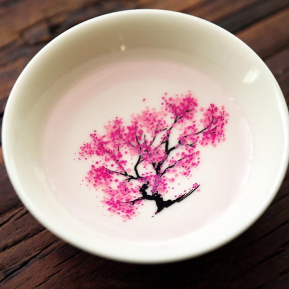 Magic Bloom Sakura Sake Cups: 2023 New Ceramic Temperature-Changing Glasses for Japanese Tea & Wine