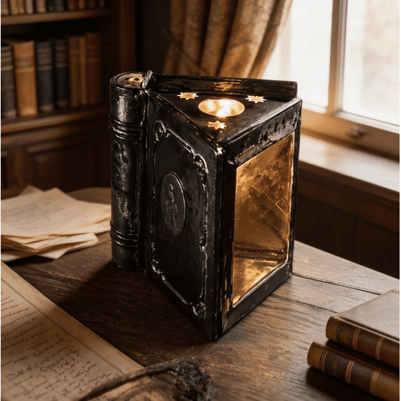 Magic Book Candle Box - Vintage Witchy Decor Light Box for Gothic Home Decor, Halloween & Witchcraft Gifts