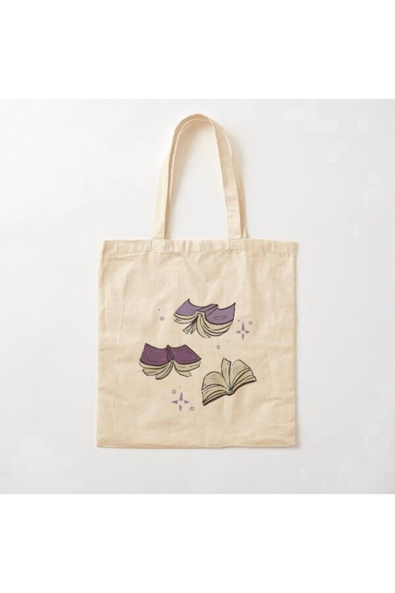 Magic Books Aesthetic Canvas Tote Bags, Reusable Shopping Bag