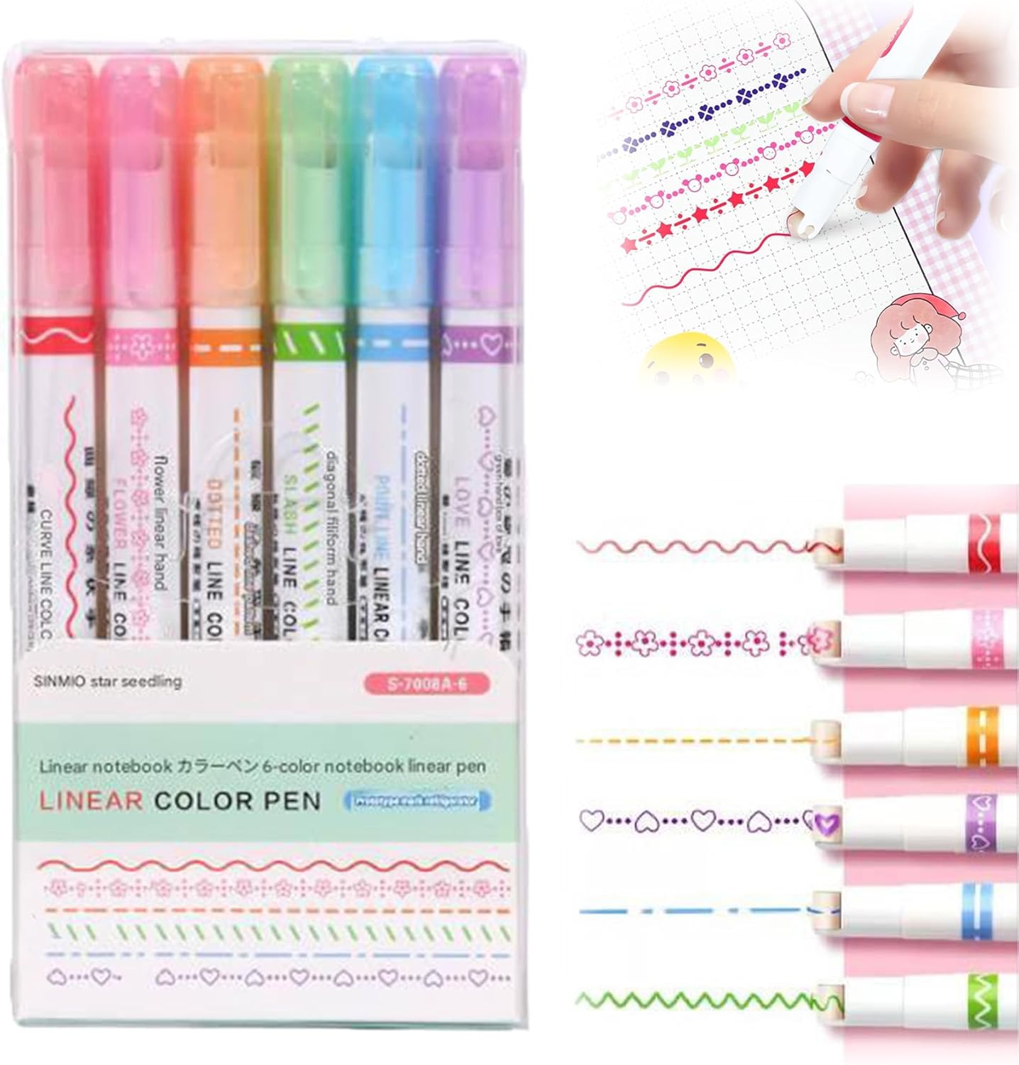 Decorative Stamp Pens 12-Pack Magic Border Pens - Rolling Tip ...
