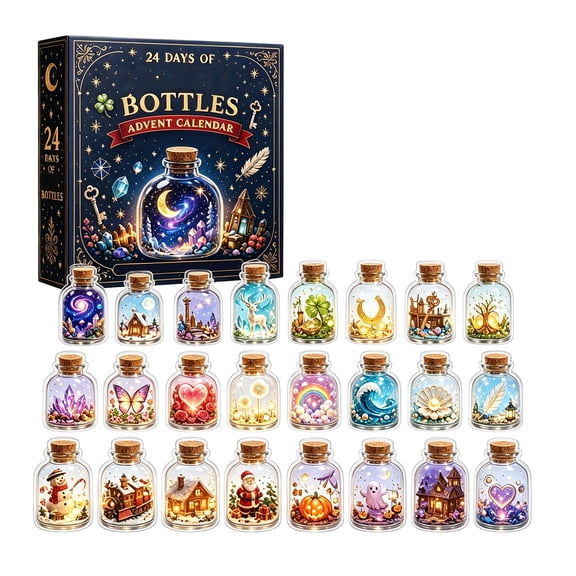 Magic Bottle Mini Worlds Advent Calendar 2026, 24Pcs 2D Acrylic Ornaments, 24 Days Countdown Collection, Decor Gift for Magic Bottle Mini Worlds Enthusiasts & Collectors