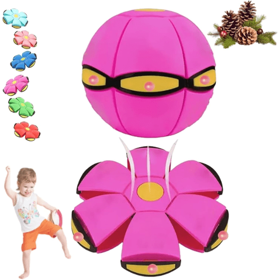 Magic Bouncing Ball - Magic Meta Ball, Magic Flying Saucer, Bouncy Ball, Parent-Kid Interaction, Doggy Disc Balls for Small & Large Dogs, Dual Form Freely Switchable ( Pink )