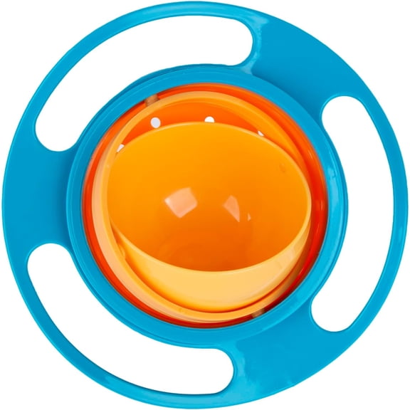 Magic Bowl 360 Degree Rotation Spill Resistant Gyro Bowl with Lid for Toddler Baby Kids Childre (Pink+Blue+Green)