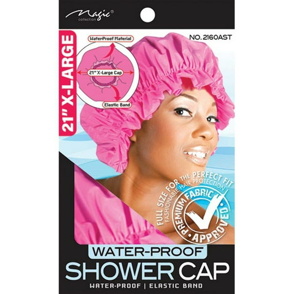 Magic Brand Waterproof Shower Cap w/ Elastic Band Extra Large-Assorted Colors