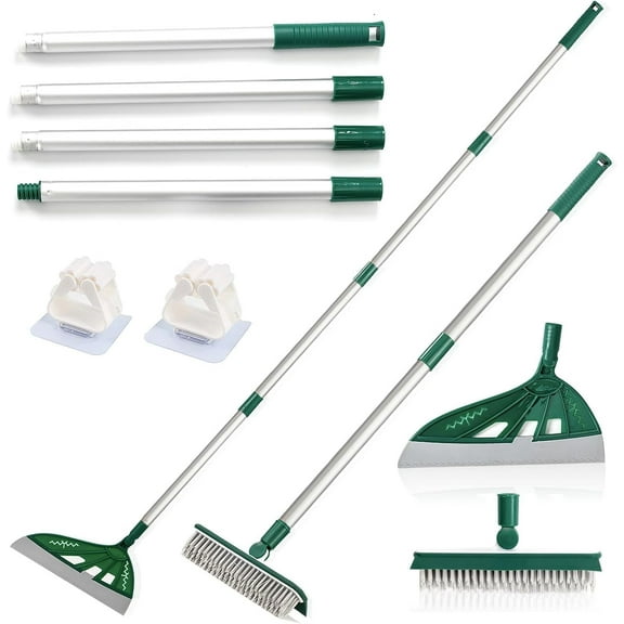 Magic Broom, Multifunction Silicone Broom, Toilet Wiper Magic Broom Sweeping Silicone, Green Household Squeegee Broom for Floor Cleaning, Pet Hair, Dog Broom Brush Set Green