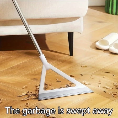 Magic Broom with TPR Scraper, Multi-Surface Sweeper for Hardwood and Tile Floors, Compact and Sturdy Pet Hair and Dust Removal Tool