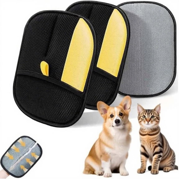 Magic Brush Glove Pet Hair, The Magic Brush Pet Hair, Electrostatic Double-Sided Grooming Cleaning Mitt for Cat & Dogs