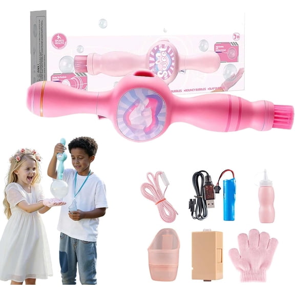 Magic Bubble Wand Fog, Magic Elastic Bubble Fog Wand, Magic Fog Bubble Wand, Magic Bubble Machine, Colorful Bub-Ble Machines Lightweight Design for Outdoor Fun (Pink)