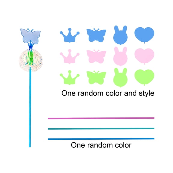 Magic Bubble Wand Rotating Flashing Light Up Stress Relief Toy with Random Headpiece Stick for Kids, Random Style