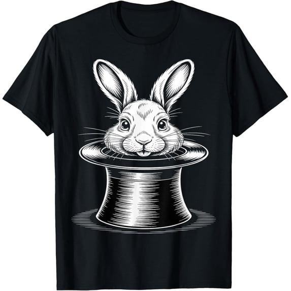 Magic Bunny In Hat Vintage Style T-Shirt All Size S-5XL