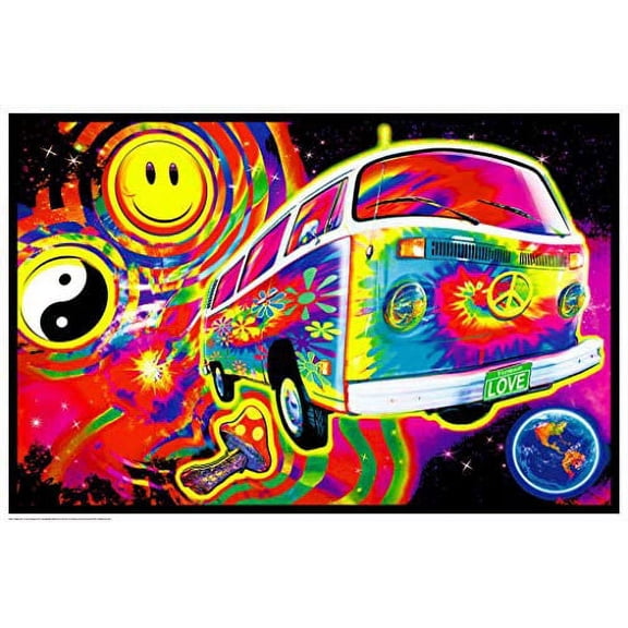 Magic Bus - Laminated Non-Flocked Blacklight Reactive Poster 36.5 x 24.5 inch