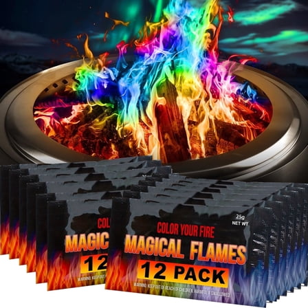Magic Campfire Fire Color Changing Packets for Fire Pit (Multiple Packaging) Outdoor Fireplaces & Bonfires, Rainbow Colored Flames - Perfect Camping Essential & Accessories