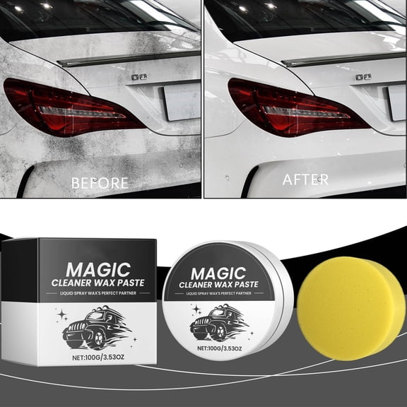 Magic Car Cleaner Wax Paste, Car Scratch Repair Polish Wax with Applicator Sponge, Car Detailing Cleaning Wax Paste for Cars SUVs Trucks, Car Paint Restorer Wax to Remove Dirt Scratches Stains