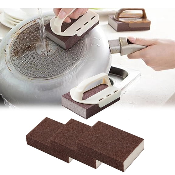 Magic Carborundum Sponge – High-Density Emery Cleaning Block for Rust Removal, Reusable Abrasive Scouring Pad for Pots, Pans, Sink, Grill