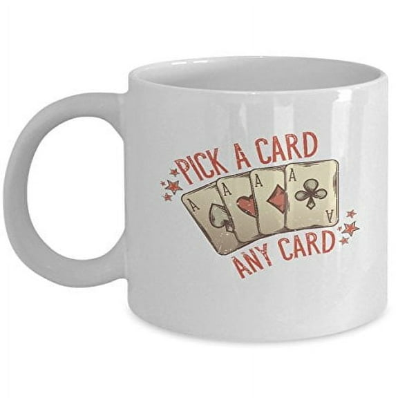 Magic Card 11 oz Coffee Mug - Gift for Magicians White Ceramic