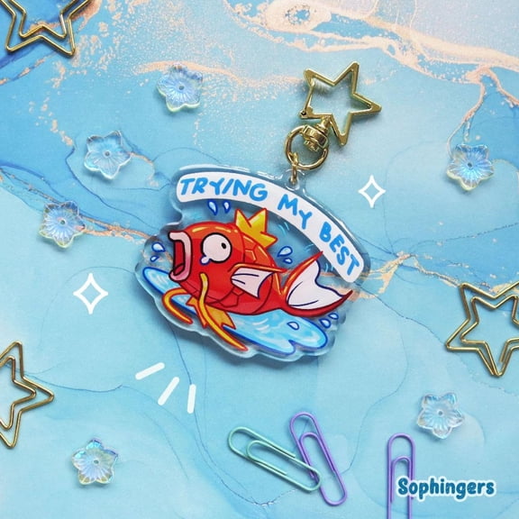 Magic Carp Keychain // Clear Acrylic Keychain (1 keychain)