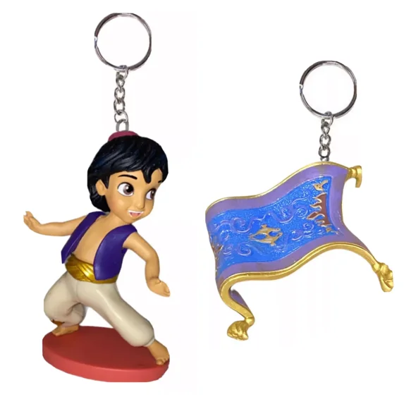 Magic Carpet & Aladdin Toddler Baby Key Ring Keychain PVC Figure Charm Ornament