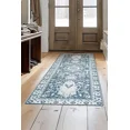thumbnail image 1 of My Magic Carpet 2.5'x7' Machine Washable Non-Slip Kitchen Hallway Runner Rug - Parviz Blue, 1 of 5