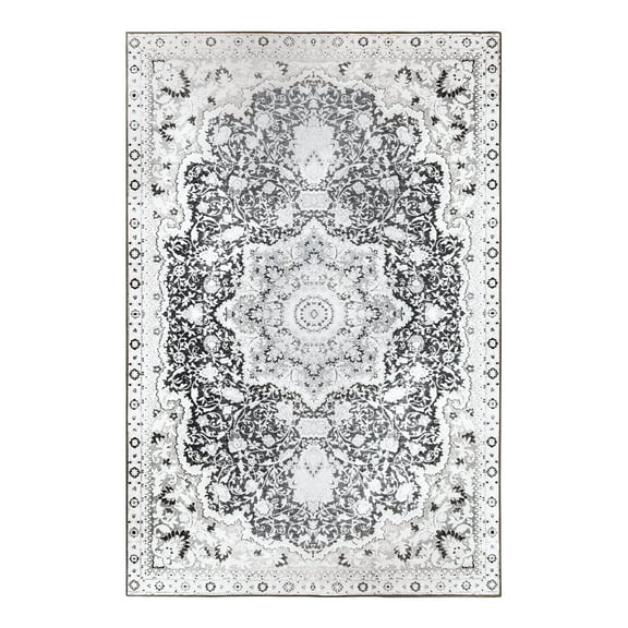 My Magic Carpet 6'x9' Machine Washable Non-Slip Dining Living Room Area Rug - Parviz Grey