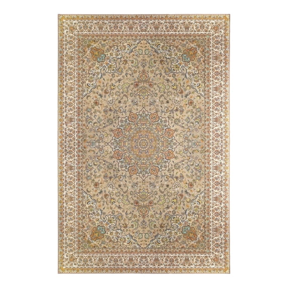 My Magic Carpet 6'x9' Machine Washable Non-Slip Dining Living Room Area Rug - Kenya Beige
