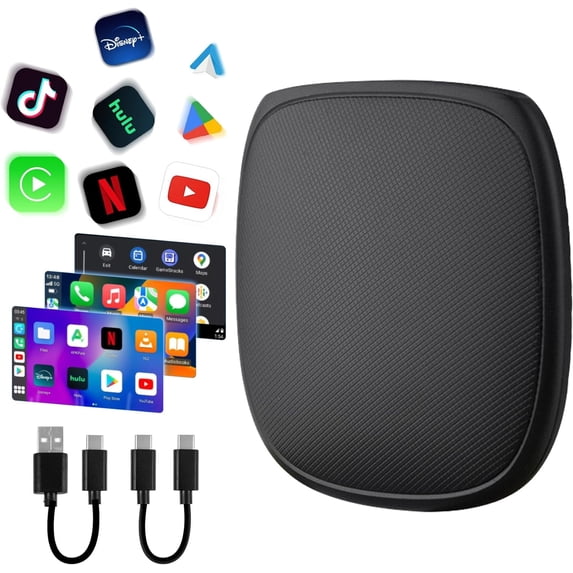 Magic Carplay Ai Box 2.0 Max with Netflix/YouTube/Hulu/Prime Video/TF card support, Qualcomm Multi-core Streaming Video Box with Wireless CarPlay and Android Auto Adapter