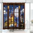 thumbnail image 1 of Magic Castle Shower Curtain, Wizard School Window Night Sky Moon Shower Curtain Set Fairytale Castle Bathroom Decor Waterproof Fabric Bath Curtain with 12 Hooks, 72x72 inches, 1 of 6