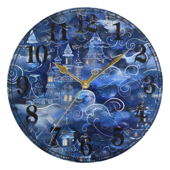 Magic Castle Silent Wall Clock 10" Non-Ticking Battery Clock