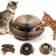 thumbnail image 1 of Magic Cat Scratch Organ Board Cat Toy with Ball Cat Grinding Claw Cat Climbing Frame Kitten Round Corrugated Cat Scratching Toy, 1 of 7