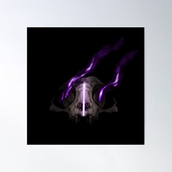 Magic Cat Skull Poster Wall Art, Modern Wall Decor For Living Room Bedroom, 16x16 UNFRAMED