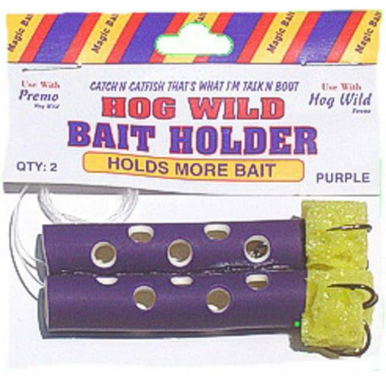 Magic Catfish Bait Hogwild Sponge Tube Bait Holder, Purple - Pack of 2