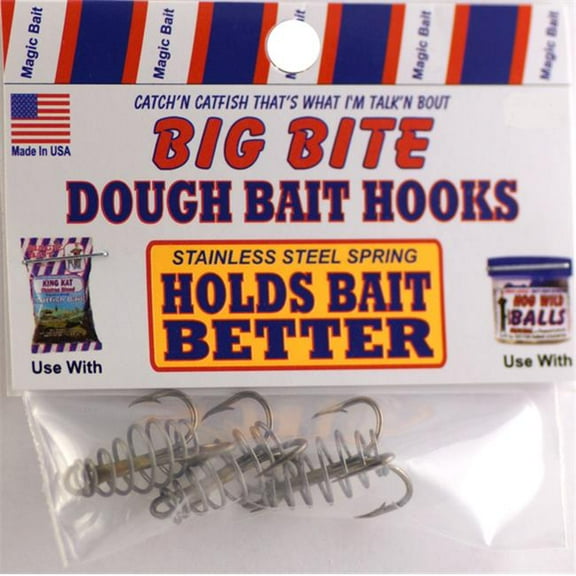 Magic Catfish Bait Stainless Steel Spring Hooks - Pack of 3 - Size 4