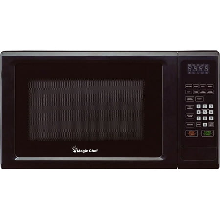 Magic Chef 1.1 Cu. Ft. 1000W Countertop Microwave Oven with Push-Button Door in Black