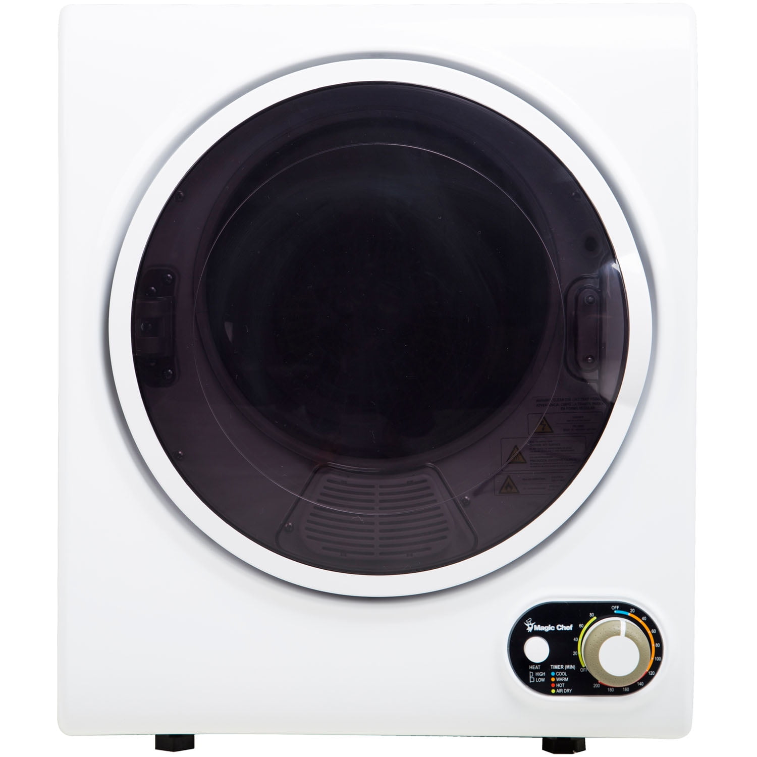 Compact White Portable Electric Dryer with Moisture Sensing