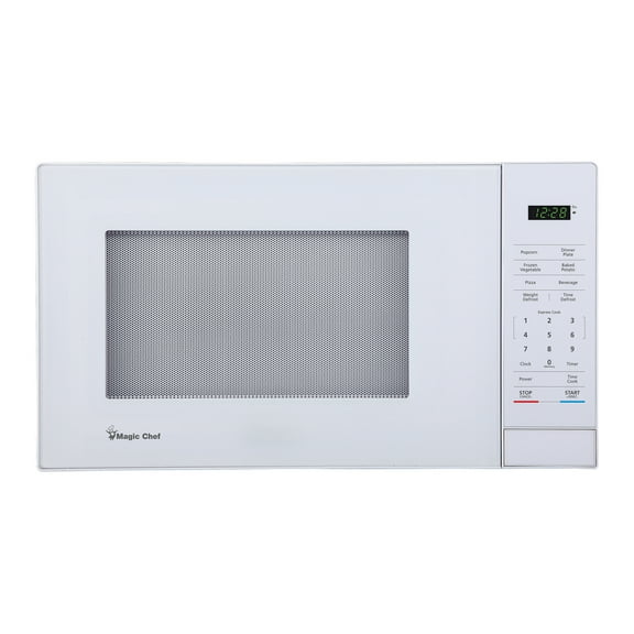 Open Box Magic Chef 1000 W 1.1 Cu Ft Digital Touch Countertop Microwave, White