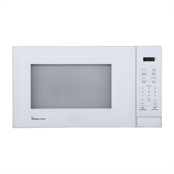Open Box Magic Chef 1000 W 1.1 Cu Ft Digital Touch Countertop Microwave, White