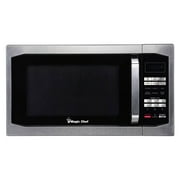 Magic Chef 1100 Watt 1.6 Cu. ft. Digital Countertop Microwave, Stainless Steel, New