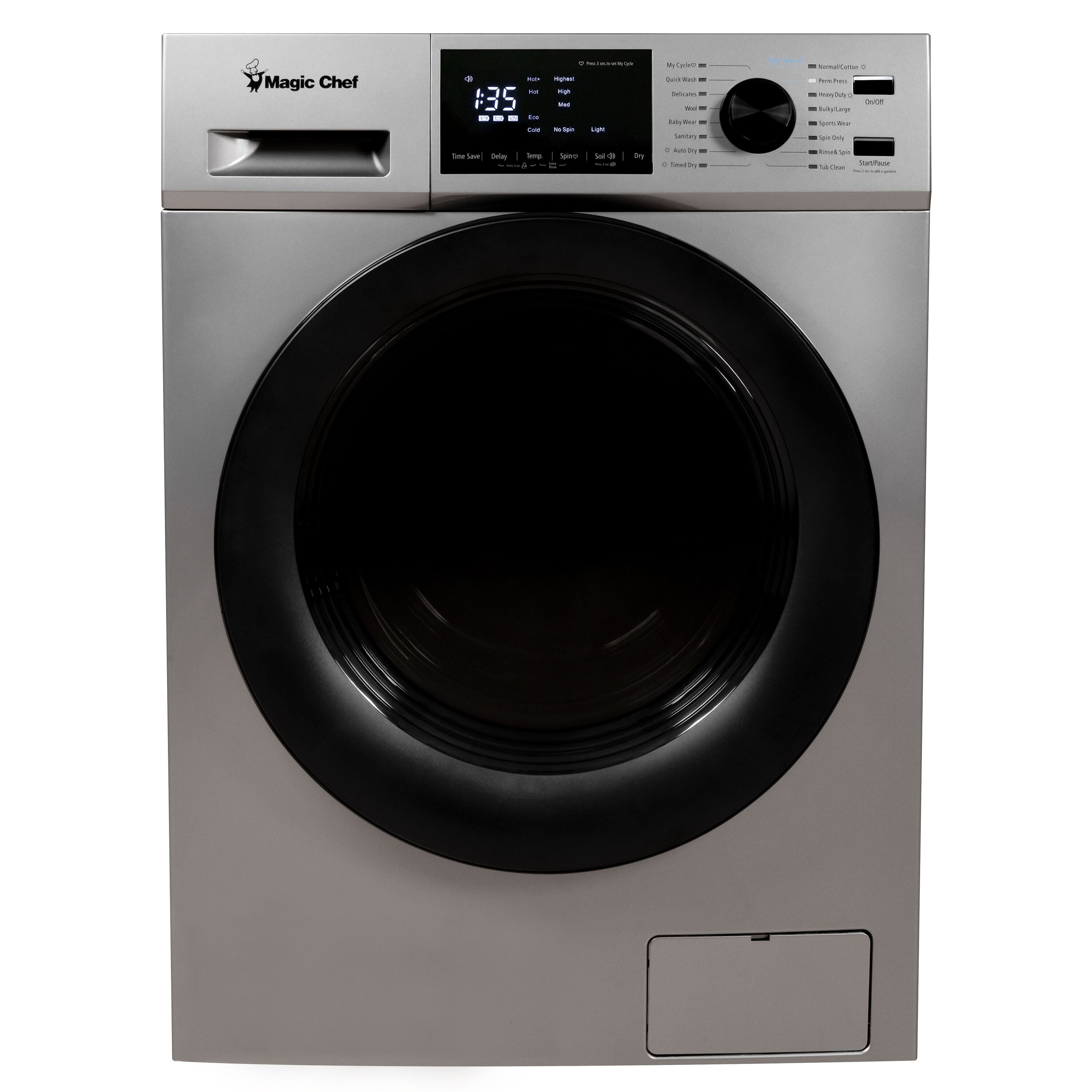 Magic Chef 2.7 Cu. ft. Electric All-in-One Front Load Washer and Ventless  Dryer Combo in Gold 