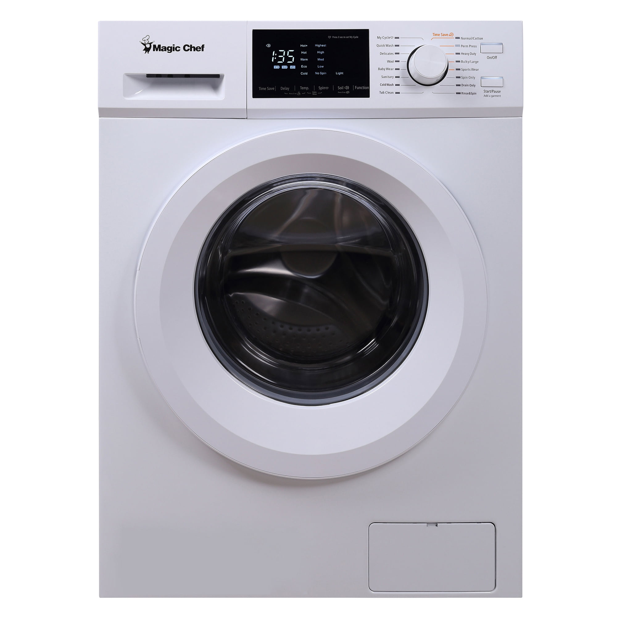 Magic Chef 24 in. 2.7 cu. ft. Front Load Compact Washer in White in White