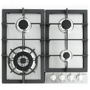 Magic Chef 24" Gas Cooktop with 4 Burners, Stainless Steel