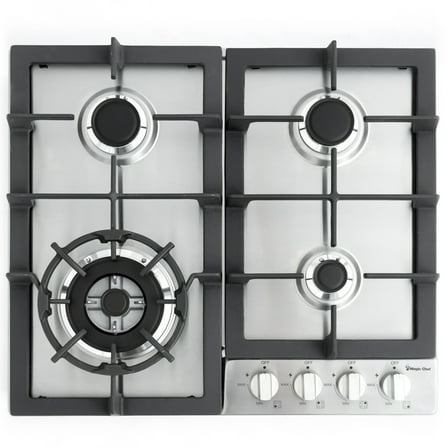 Magic Chef 24" Gas Cooktop with 4 Burners, Stainless Steel