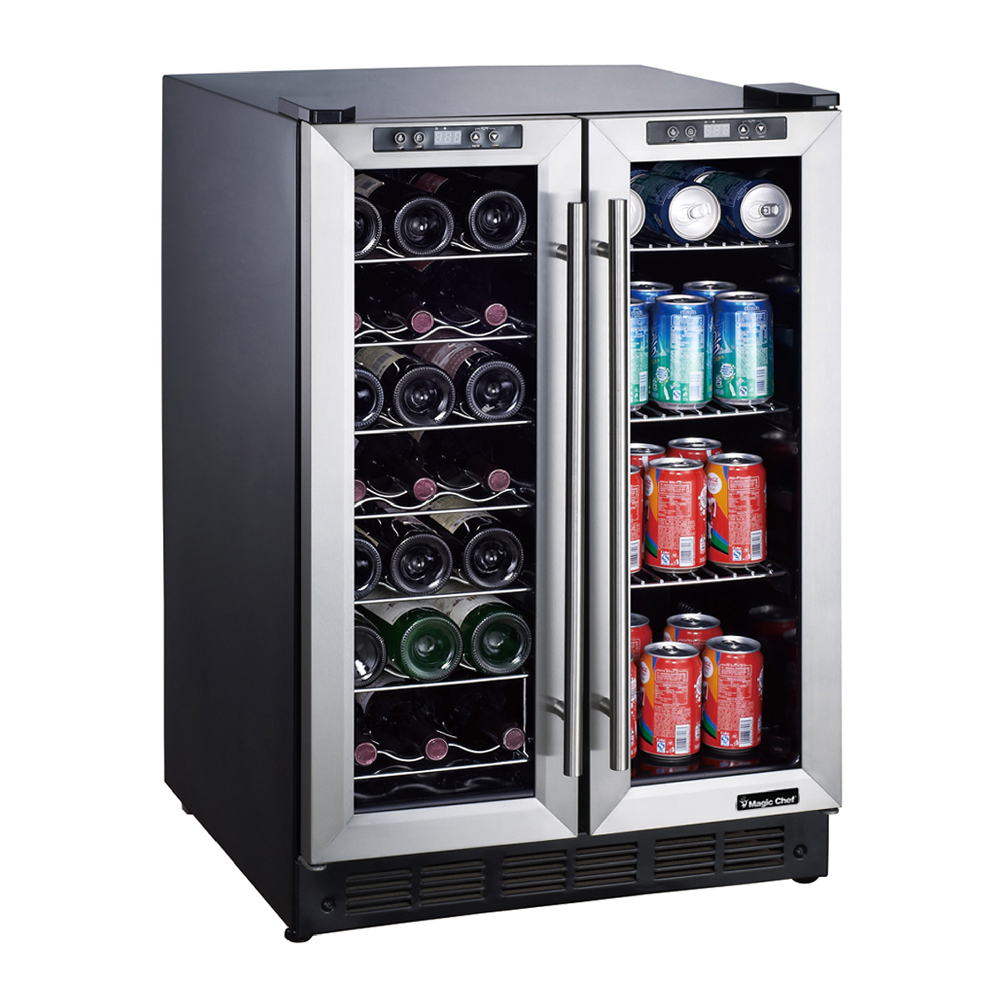 Magic Chef 24-In. French Door Wine and Beverage Cooler with Dual-Zone Cooling - image 1 of 7
