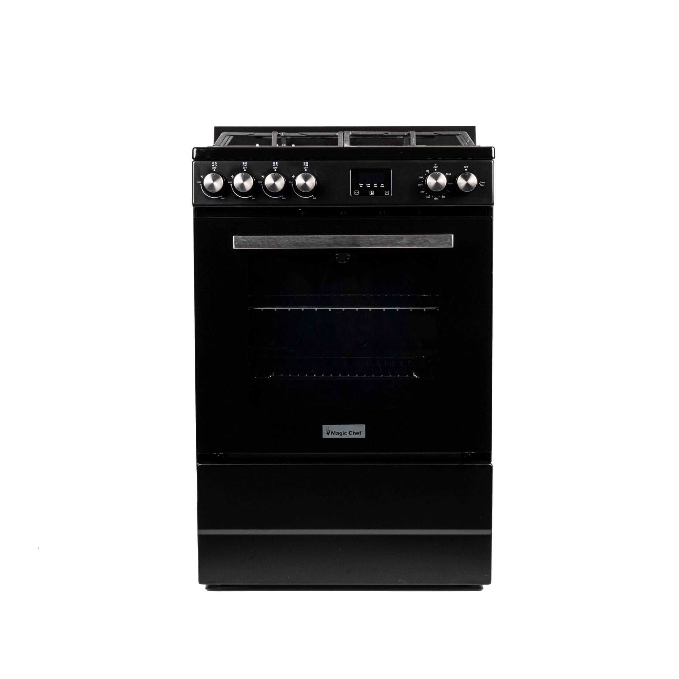 Magic Chef 24 in 4-Burner Freestanding Gas Range in Black in Black