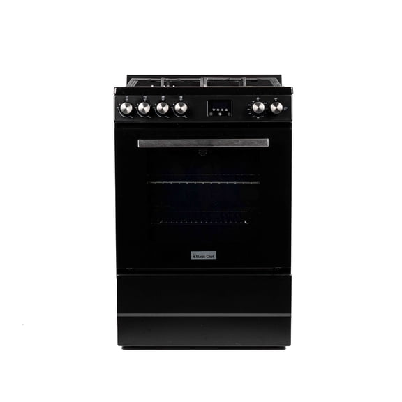 Magic Chef 24 in 4-Burner Freestanding Gas Range in Black in Black