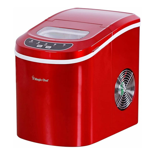 Magic Chef 27 lb. Capacity Portable Countertop Ice Maker, Red (Bullet