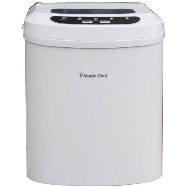 Magic Chef 27 lb. Capacity Portable Countertop Ice Maker, White and