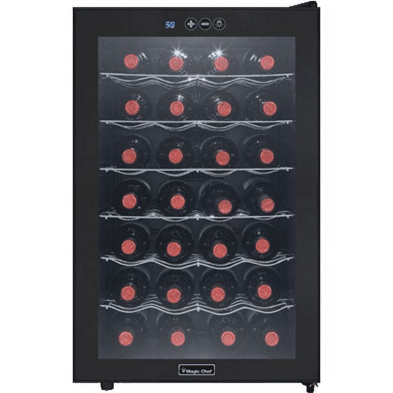 Magic Chef 28Bottle SingleZone Wine Cooler in Black
