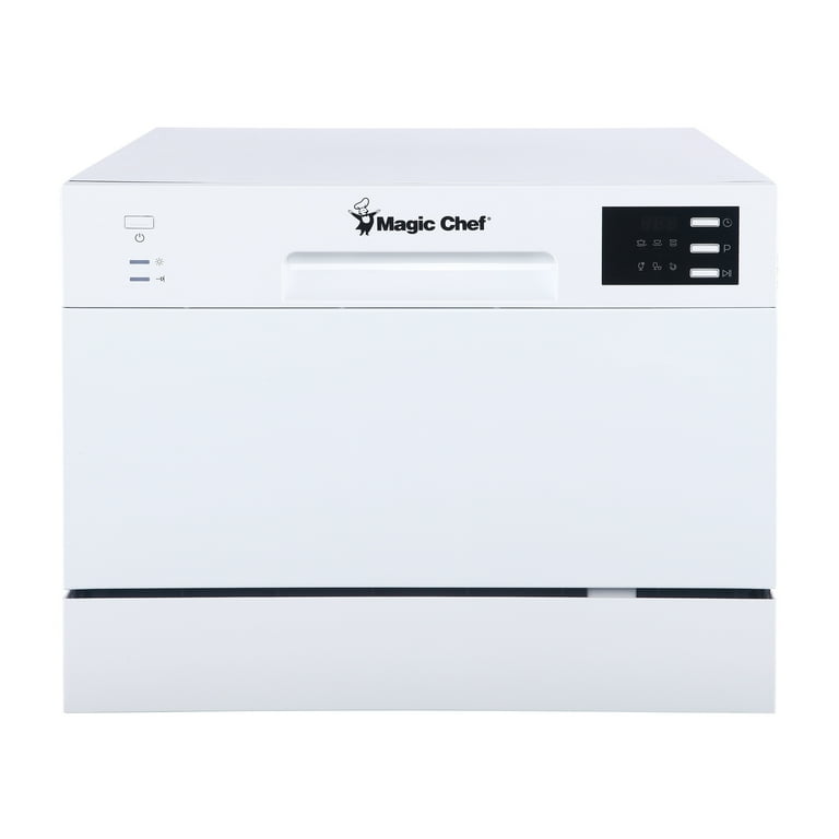Magic Chef 6 Place Setting Countertop Portable Dishwasher White