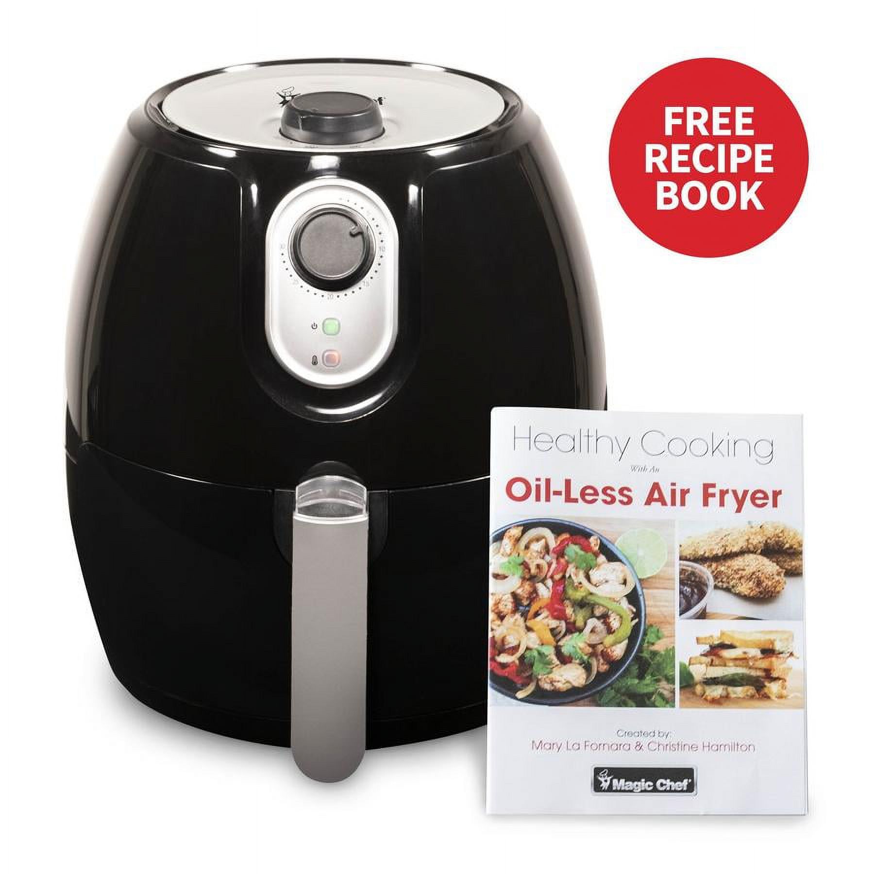 Magic Chef Air Fryer, For Healthy Fried Cooker Food, 2.6 Quart Capacity with Airfryer Cook Book, MCAF26MB - image 1 of 6