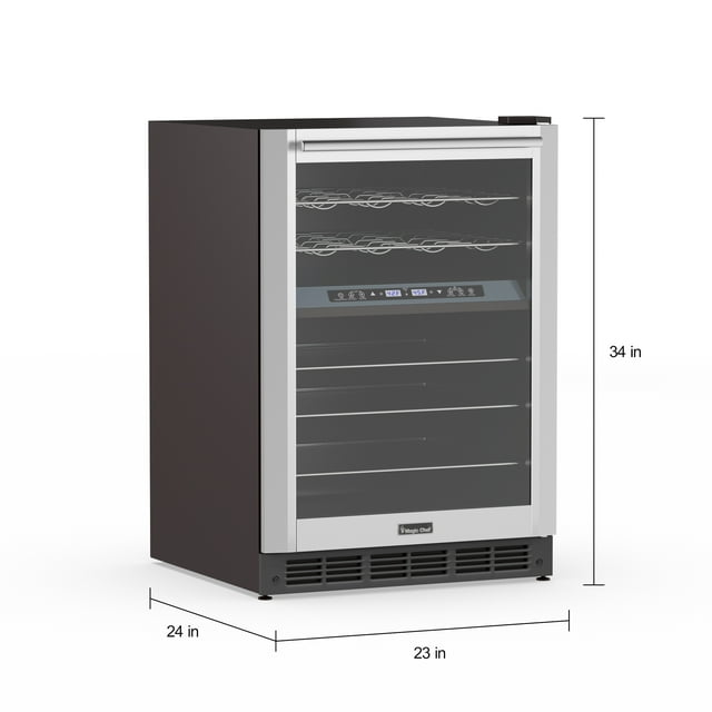 Magic Chef BTWB530ST1 New 24inch Wide DualZone Wine and Beverage Cooler. Stainless Steel Built