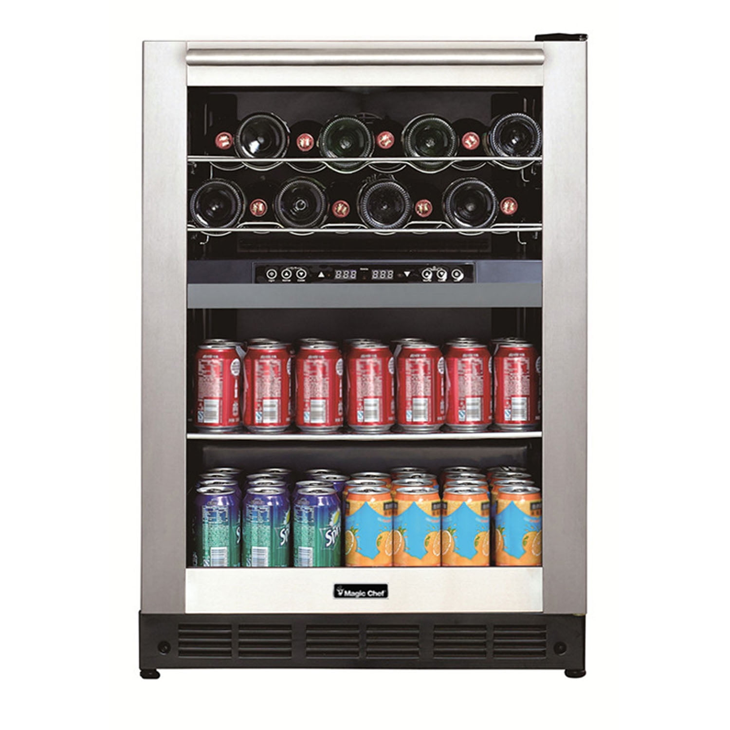 Magic Chef 24'' Stainless Steel Dual-Zone Wine and Beverage Cooler